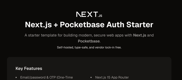 NextJs - Pocketbase - Authentication Starter Project